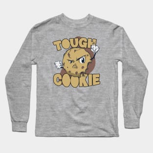 Tough Cookie // Funny Cartoon Cookie Long Sleeve T-Shirt